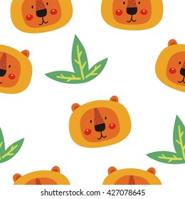 funny cartoon lion vector print