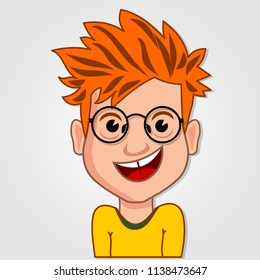 Funny cartoon little Boy. Vector illustration.