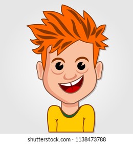 Funny cartoon little Boy. Vector illustration.