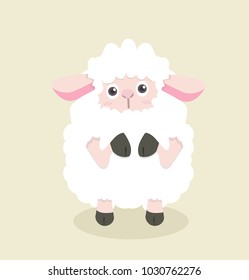 Funny cartoon little sheep
