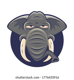 funny cartoon logo of a lazy elephant