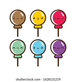 the funny cartoon lollipop vector