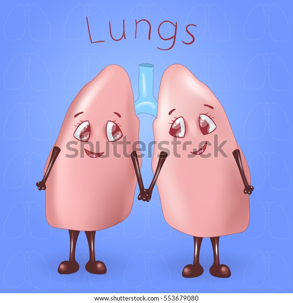 Funny Cartoon Lungs Stock Vector (Royalty Free) 553679080