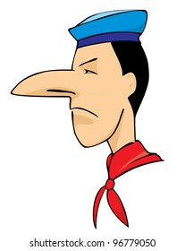 Funny Cartoon Man With A Big Nose