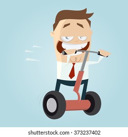 caricaturista divertido en roller