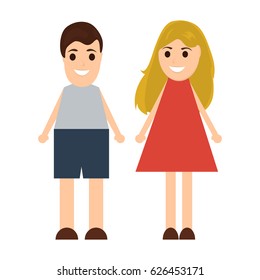 Funny cartoon man and woman