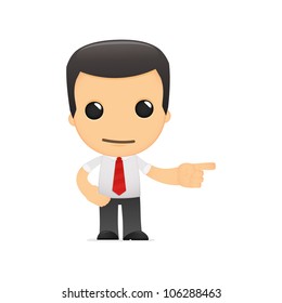 funny cartoon manager in various poses for use in advertising, presentations, brochures, blogs, documents and forms, etc.