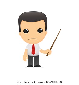 funny cartoon manager in various poses for use in advertising, presentations, brochures, blogs, documents and forms, etc.
