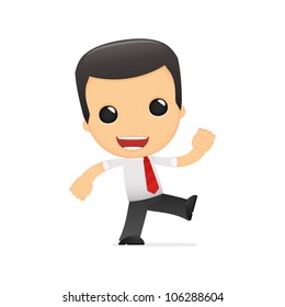 funny cartoon manager in various poses for use in advertising, presentations, brochures, blogs, documents and forms, etc.