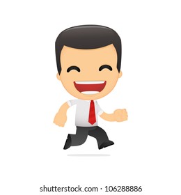 funny cartoon manager in various poses for use in advertising, presentations, brochures, blogs, documents and forms, etc.