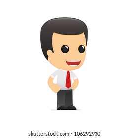 funny cartoon manager in various poses for use in advertising, presentations, brochures, blogs, documents and forms, etc.