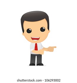 funny cartoon manager in various poses for use in advertising, presentations, brochures, blogs, documents and forms, etc.