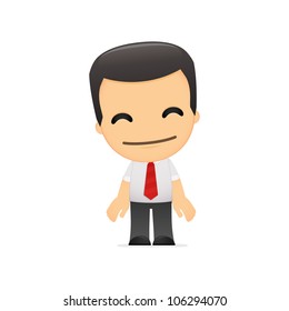 funny cartoon manager in various poses for use in advertising, presentations, brochures, blogs, documents and forms, etc.
