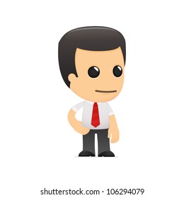 funny cartoon manager in various poses for use in advertising, presentations, brochures, blogs, documents and forms, etc.