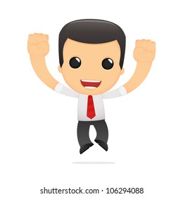 funny cartoon manager in various poses for use in advertising, presentations, brochures, blogs, documents and forms, etc.