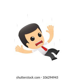 funny cartoon manager in various poses for use in advertising, presentations, brochures, blogs, documents and forms, etc.