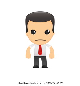 funny cartoon manager in various poses for use in advertising, presentations, brochures, blogs, documents and forms, etc.