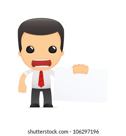 funny cartoon manager in various poses for use in advertising, presentations, brochures, blogs, documents and forms, etc.