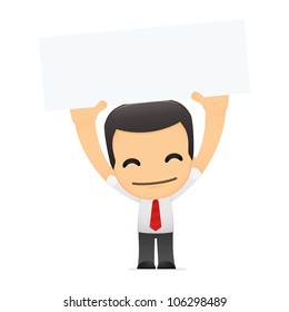 funny cartoon manager in various poses for use in advertising, presentations, brochures, blogs, documents and forms, etc.