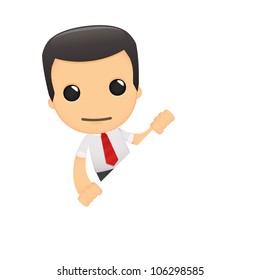 funny cartoon manager in various poses for use in advertising, presentations, brochures, blogs, documents and forms, etc.