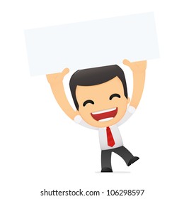 funny cartoon manager in various poses for use in advertising, presentations, brochures, blogs, documents and forms, etc.