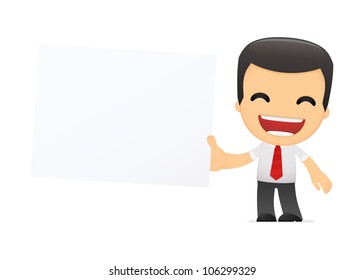 funny cartoon manager in various poses for use in advertising, presentations, brochures, blogs, documents and forms, etc.