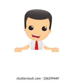 funny cartoon manager in various poses for use in advertising, presentations, brochures, blogs, documents and forms, etc.