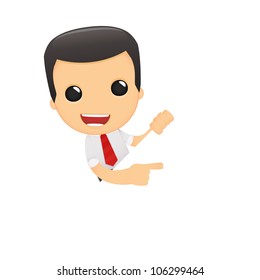 funny cartoon manager in various poses for use in advertising, presentations, brochures, blogs, documents and forms, etc.