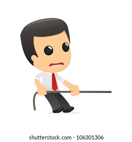 funny cartoon manager in various poses for use in advertising, presentations, brochures, blogs, documents and forms, etc.