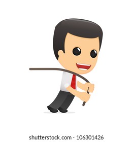 funny cartoon manager in various poses for use in advertising, presentations, brochures, blogs, documents and forms, etc.