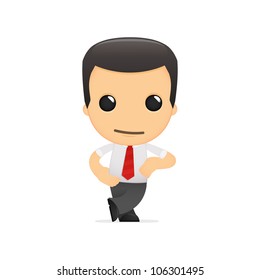 funny cartoon manager in various poses for use in advertising, presentations, brochures, blogs, documents and forms, etc.
