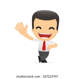 funny cartoon manager in various poses for use in advertising, presentations, brochures, blogs, documents and forms, etc.