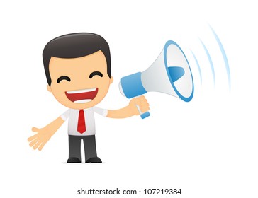 funny cartoon manager in various poses for use in advertising, presentations, brochures, blogs, documents and forms, etc.