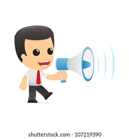 funny cartoon manager in various poses for use in advertising, presentations, brochures, blogs, documents and forms, etc.