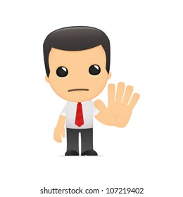 funny cartoon manager in various poses for use in advertising, presentations, brochures, blogs, documents and forms, etc.