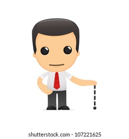 funny cartoon manager in various poses for use in advertising, presentations, brochures, blogs, documents and forms, etc.