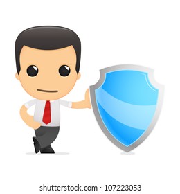 funny cartoon manager in various poses for use in advertising, presentations, brochures, blogs, documents and forms, etc.