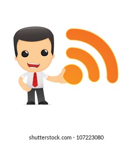 funny cartoon manager in various poses for use in advertising, presentations, brochures, blogs, documents and forms, etc.