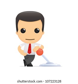 funny cartoon manager in various poses for use in advertising, presentations, brochures, blogs, documents and forms, etc.