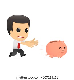 funny cartoon manager in various poses for use in advertising, presentations, brochures, blogs, documents and forms, etc.
