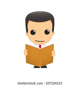 funny cartoon manager in various poses for use in advertising, presentations, brochures, blogs, documents and forms, etc.