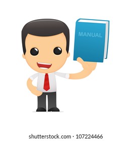 funny cartoon manager in various poses for use in advertising, presentations, brochures, blogs, documents and forms, etc.