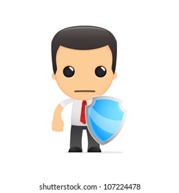 funny cartoon manager in various poses for use in advertising, presentations, brochures, blogs, documents and forms, etc.