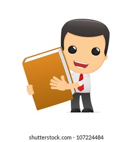 funny cartoon manager in various poses for use in advertising, presentations, brochures, blogs, documents and forms, etc.
