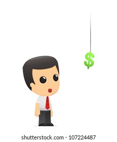 funny cartoon manager in various poses for use in advertising, presentations, brochures, blogs, documents and forms, etc.