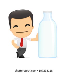 funny cartoon manager in various poses for use in advertising, presentations, brochures, blogs, documents and forms, etc.
