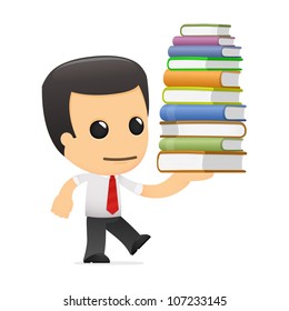 funny cartoon manager in various poses for use in advertising, presentations, brochures, blogs, documents and forms, etc.
