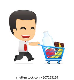 funny cartoon manager in various poses for use in advertising, presentations, brochures, blogs, documents and forms, etc.
