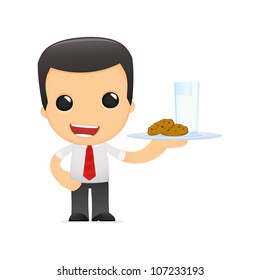 funny cartoon manager in various poses for use in advertising, presentations, brochures, blogs, documents and forms, etc.