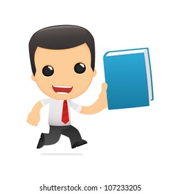 funny cartoon manager in various poses for use in advertising, presentations, brochures, blogs, documents and forms, etc.